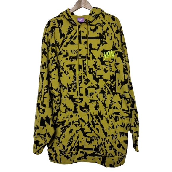 Yitty Major Label Oversized Graphic Hoodie In Olive Juice Lizzouette - Picture 1 of 6